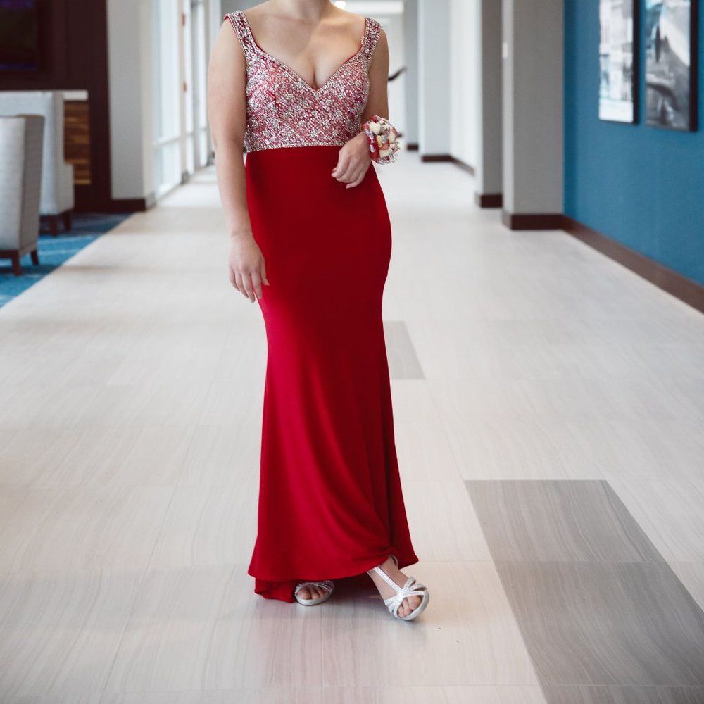 Red Custom Prom Dress (sz 6/8)